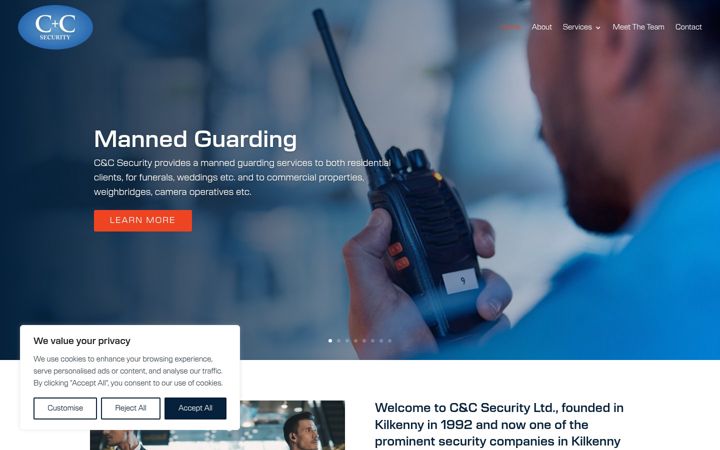Capture d'écran de ccsecurity.ie