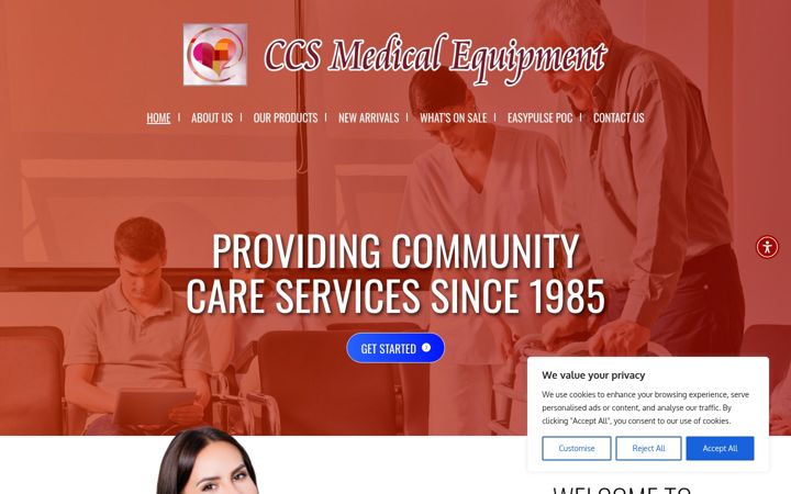 Screenshot of ccsmedicalequipment.com