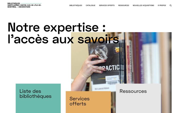 Capture d'écran de ccsmtl-biblio.ca