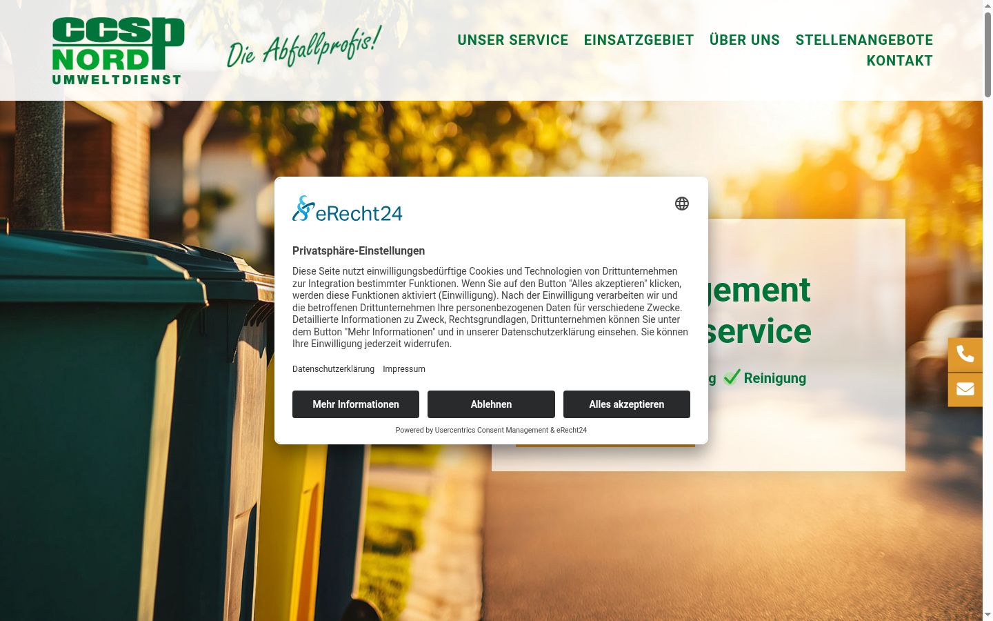 Captura de ecrã do banner de consentimento apresentado antes de qualquer interação