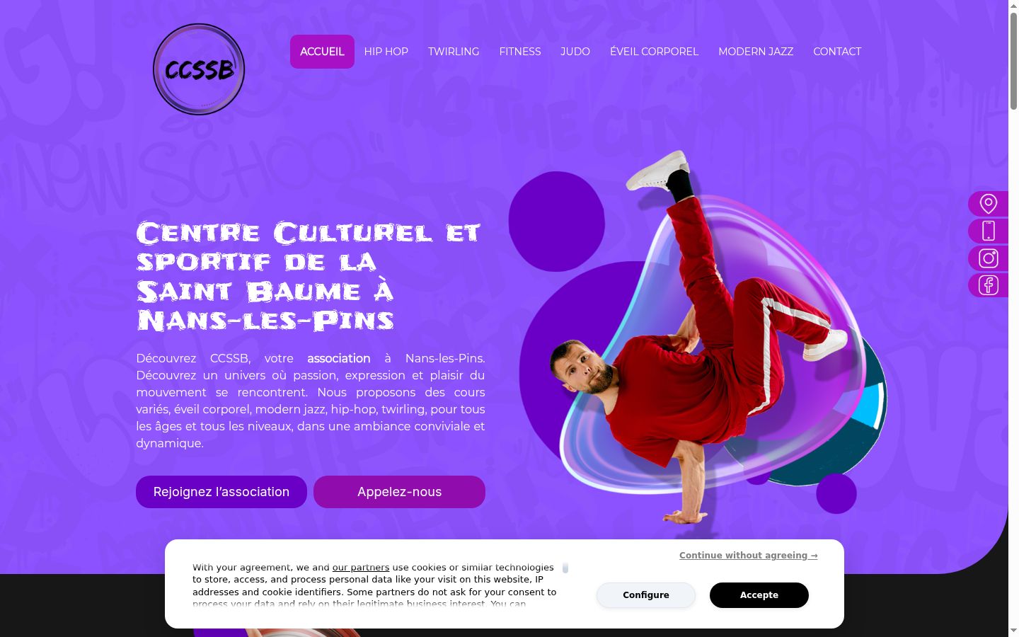 Screenshot tal-banner tal-kunsens muri qabel kwalunkwe interazzjoni