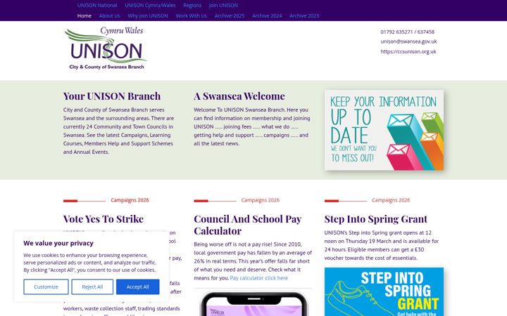 Screenshot of ccsunison.org.uk