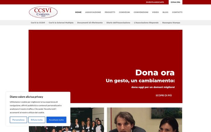 Screenshot of ccsvicampaniaonlus.it