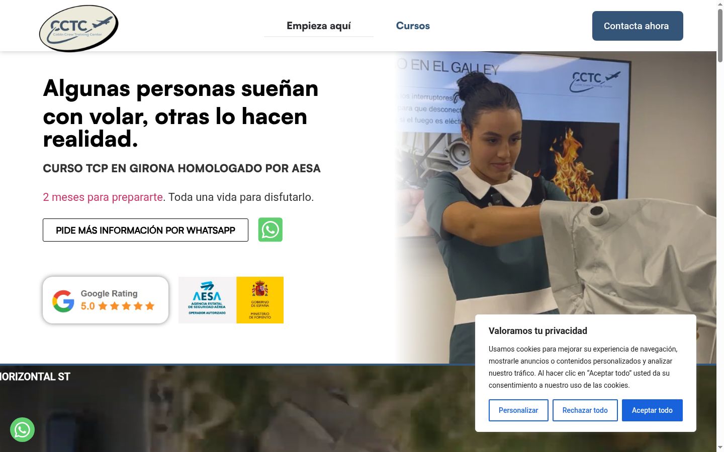 Captura de ecrã do banner de consentimento apresentado antes de qualquer interação