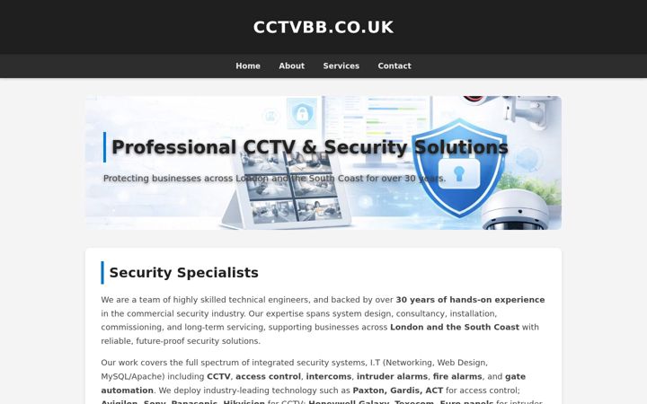 Screenshot of cctvbb.co.uk