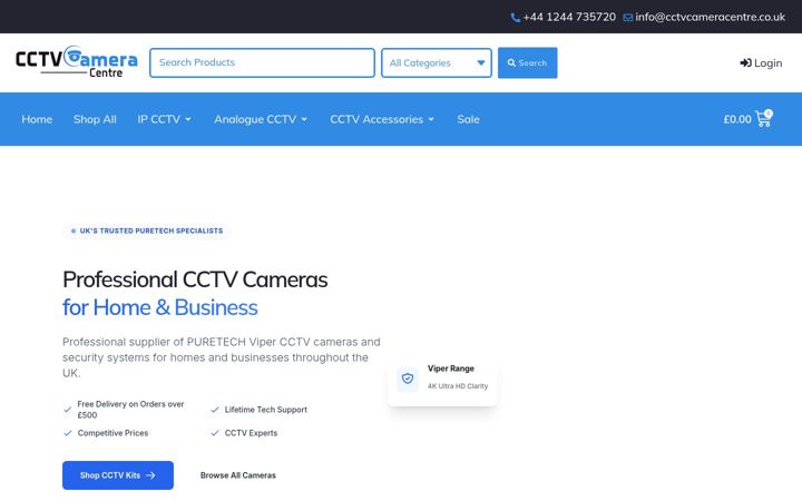Zrzut ekranu cctvcameracentre.co.uk