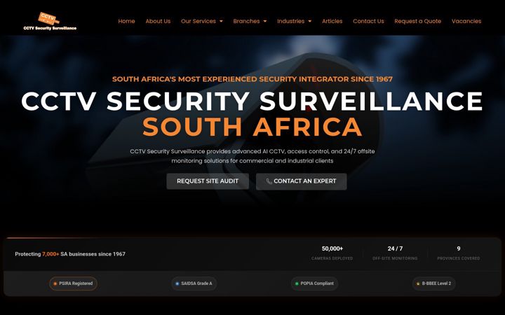 Screenshot ta' cctvsa.co.za