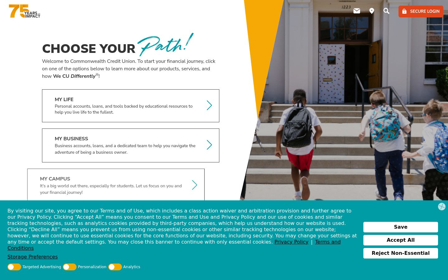 Screenshot of the consent banner shown before any interaction