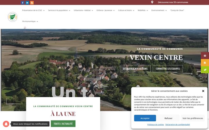 Ekrānuzņēmums no ccvexincentre.fr