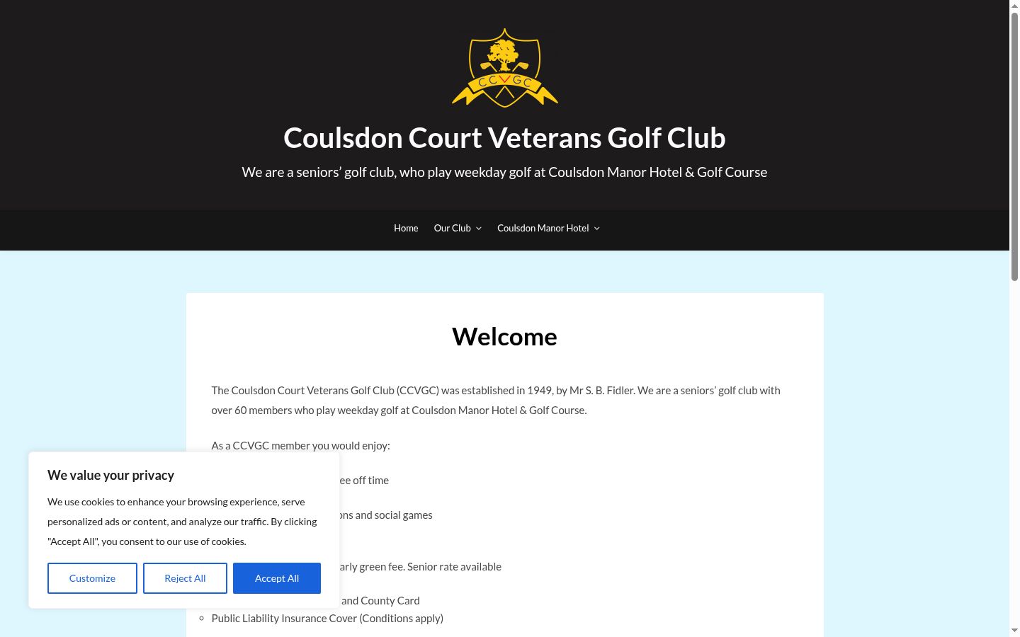 Screenshot of the consent banner shown before any interaction