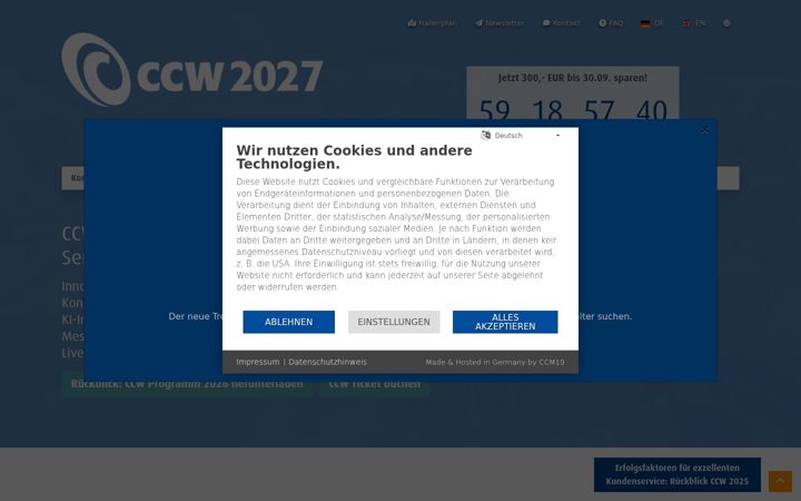 Skjámynd af ccw.eu