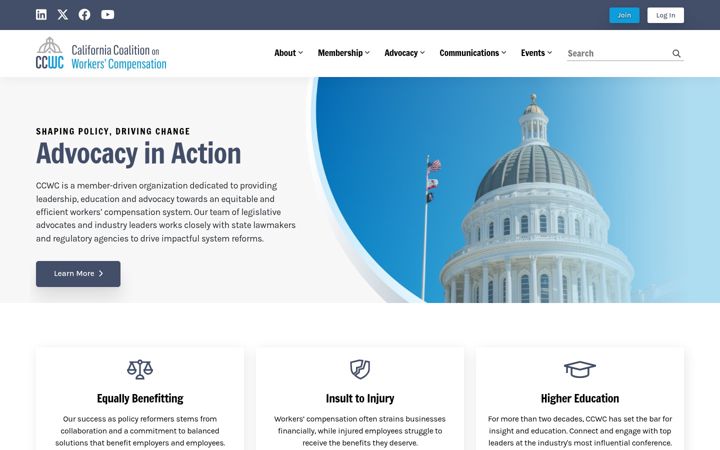 Screenshot of ccwcworkcomp.org