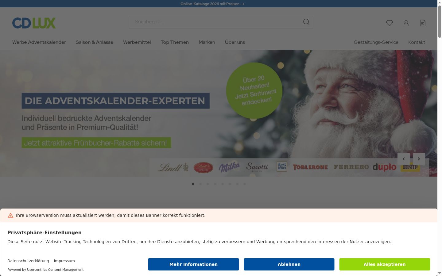 Zrzut ekranu banera zgody wyświetlanego przed jakąkolwiek interakcją