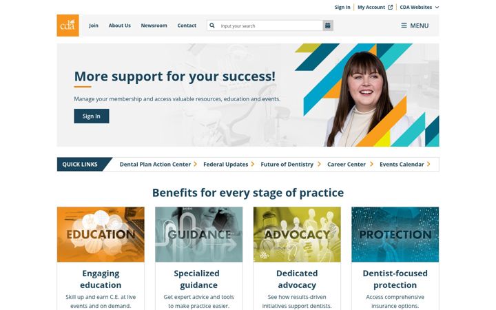 Screenshot of cda.org