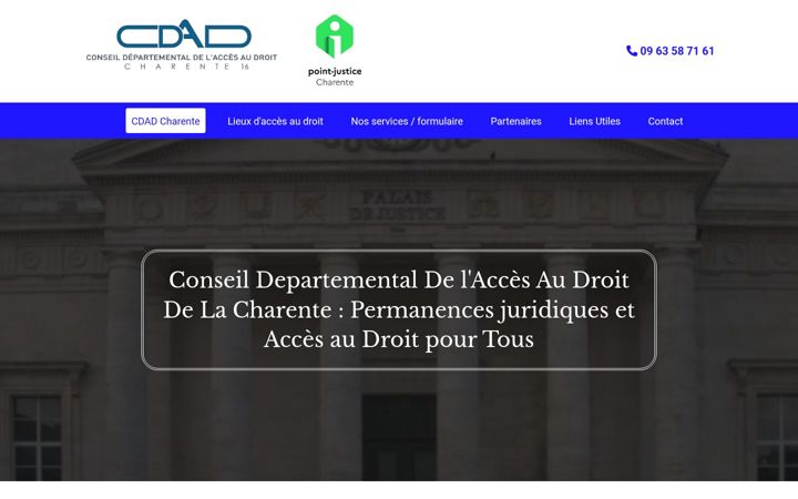 Screenshot of cdad-charente.fr