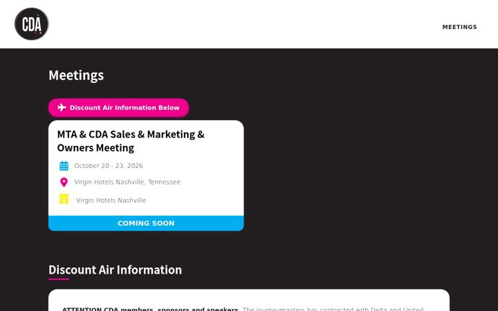 Screenshot of cdameeting.com