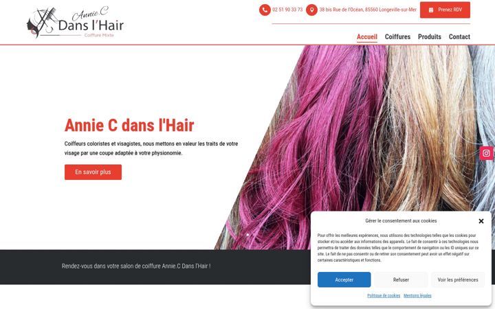 Screenshot of cdanslhair.fr