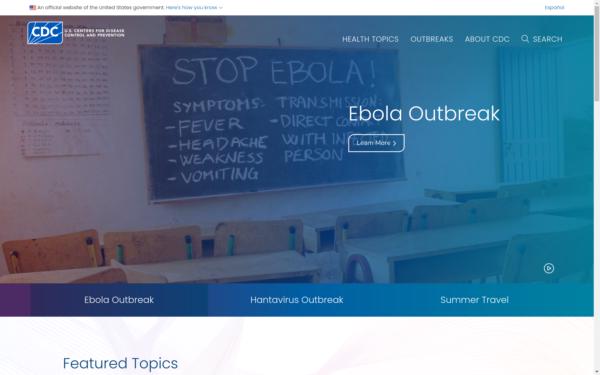 Screenshot of cdc.gov