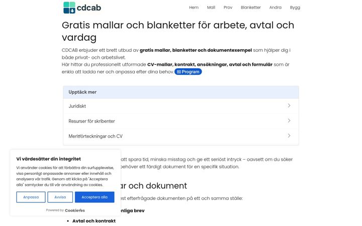 Screenshot of cdcab.se