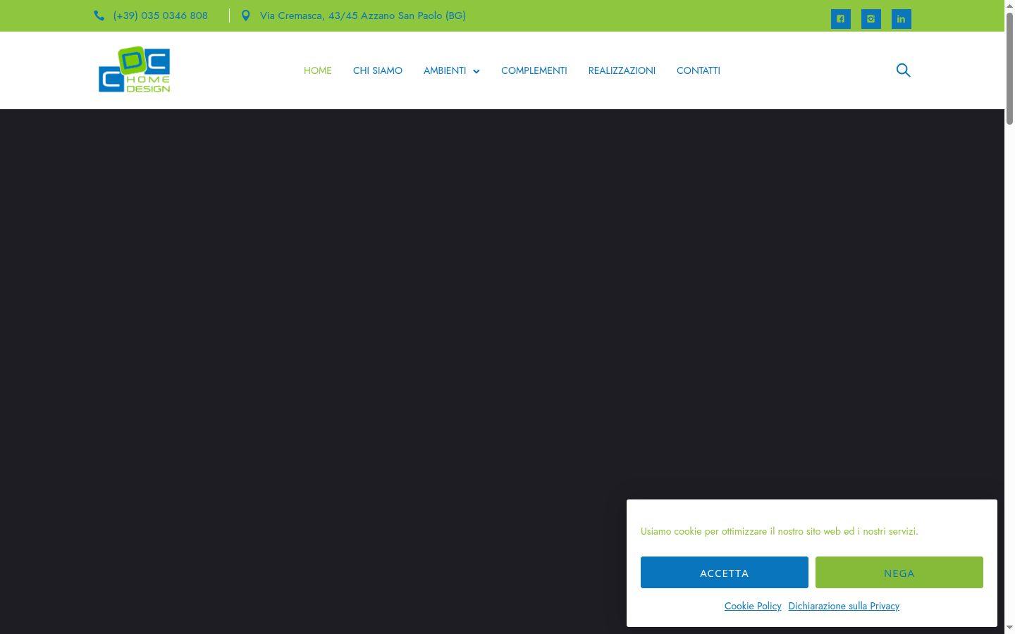 Screenshot of the consent banner shown before any interaction