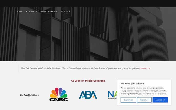 Screenshot of cdcevictionlawsuit.com