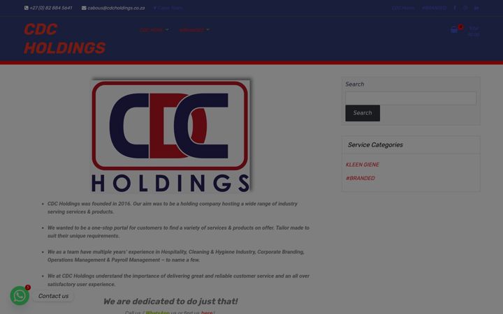Screenshot ta' cdcholdings.co.za