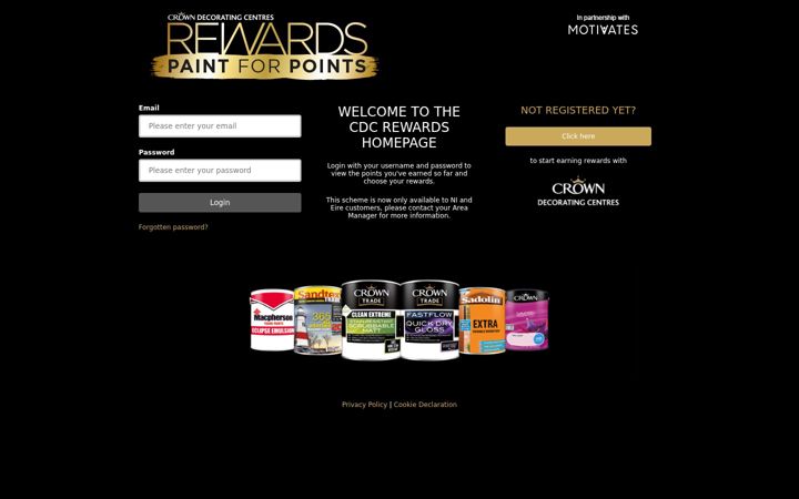 Screenshot of cdcrewards.com
