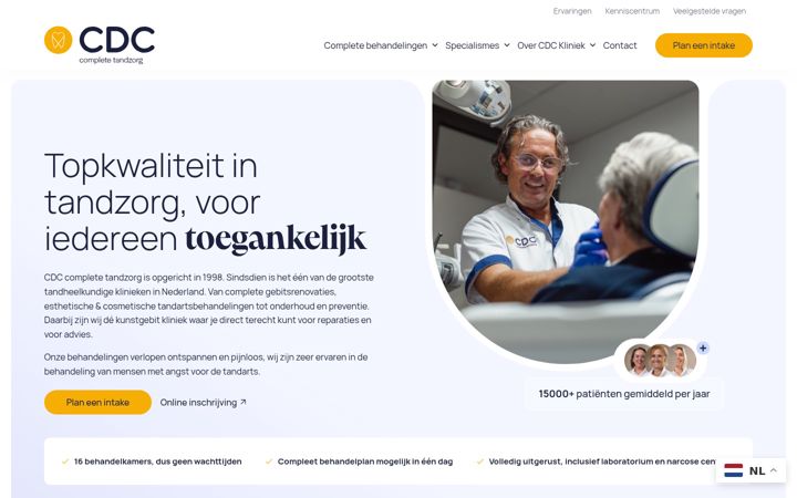 Snímek obrazovky cdctandzorg.nl