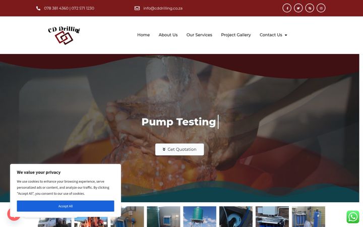 Screenshot ta' cddrilling.co.za