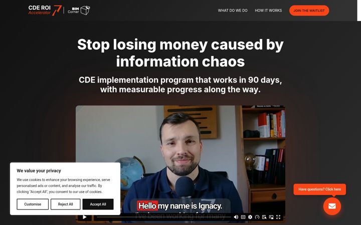 Screenshot of cderoiaccelerator.com