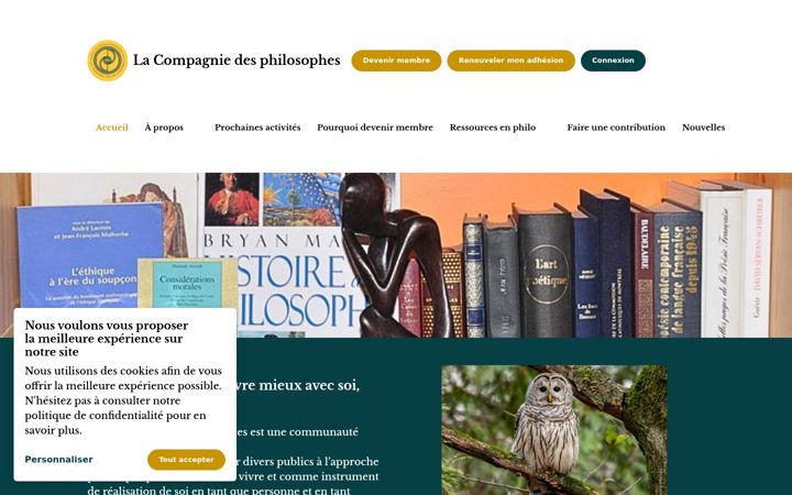 Snímek obrazovky cdesphilosophes.org