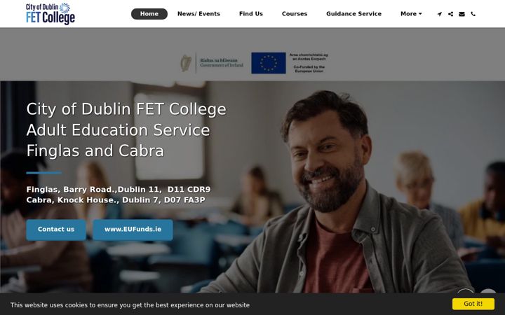 Capture d'écran de cdetbadulteducationfinglas.ie