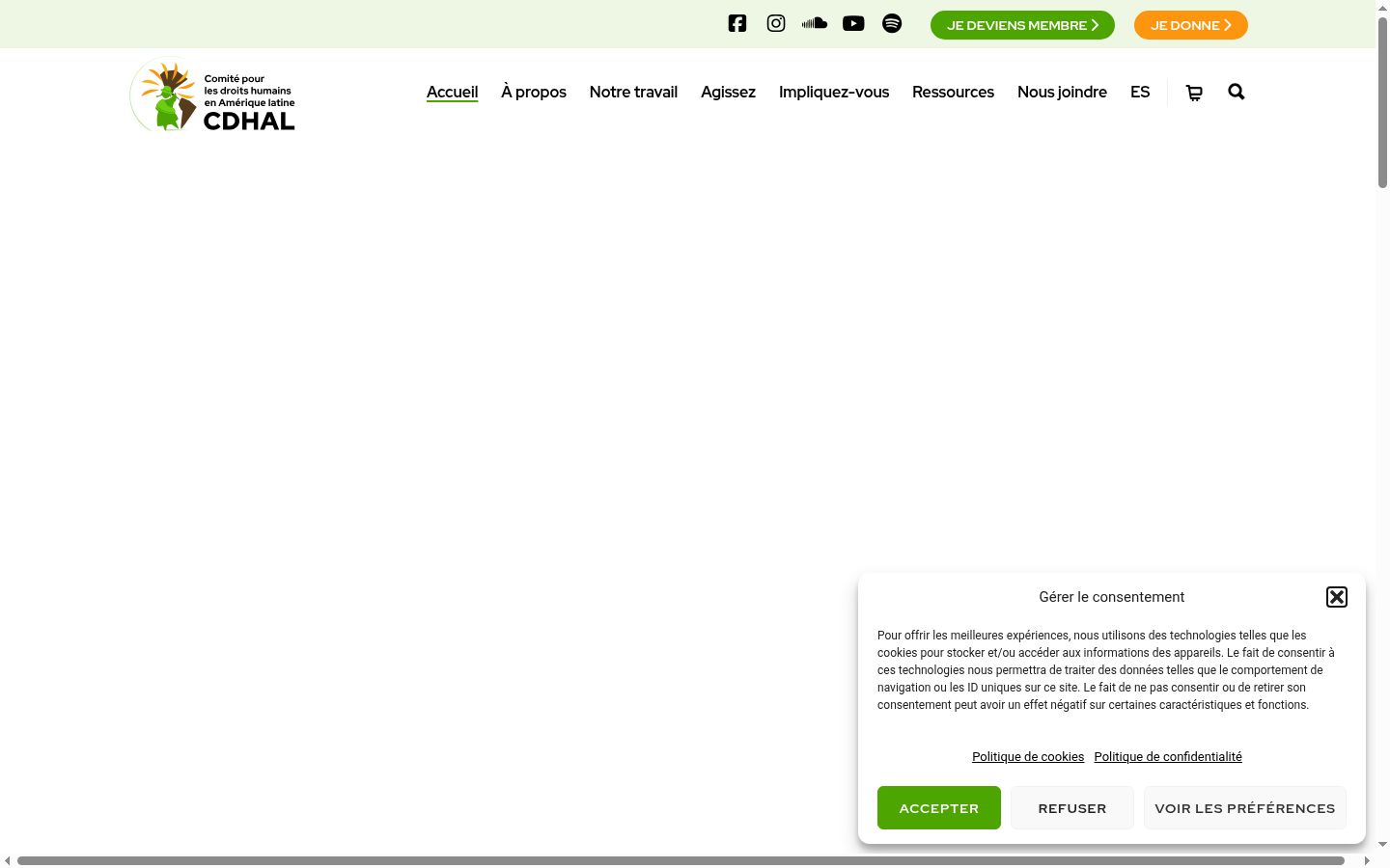 Screenshot tal-banner tal-kunsens muri qabel kwalunkwe interazzjoni