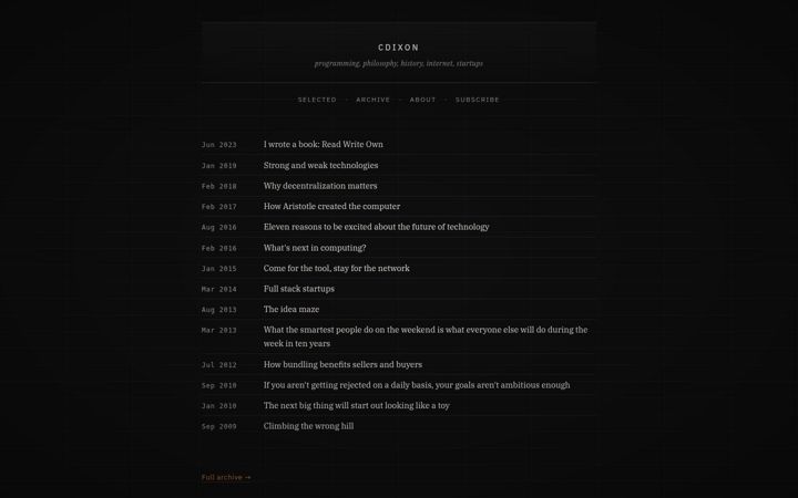 Screenshot of cdixon.org