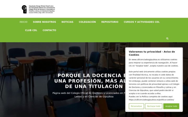 Captura de ecrã de cdlicenciadosgipuzkoa.es