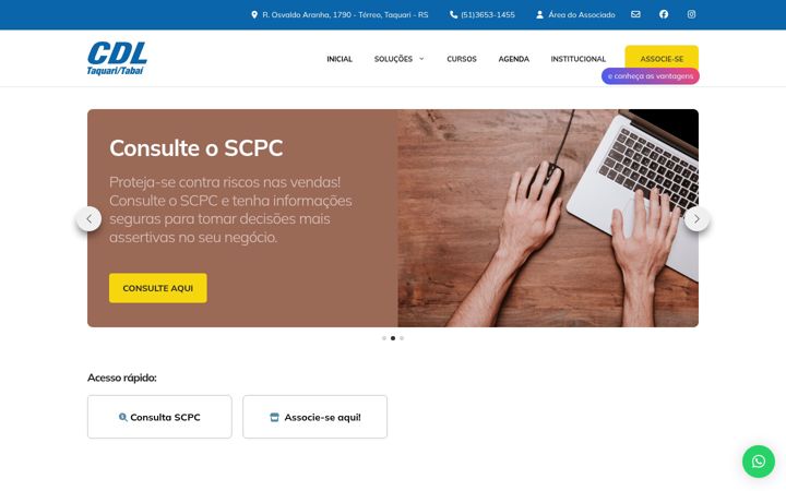 Screenshot of cdltaquari.com.br