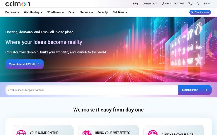 Screenshot of cdmon.com
