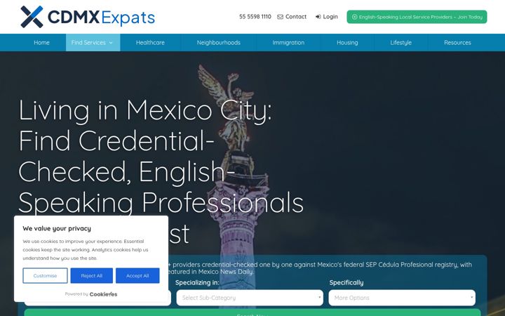 Screenshot of cdmxexpats.com