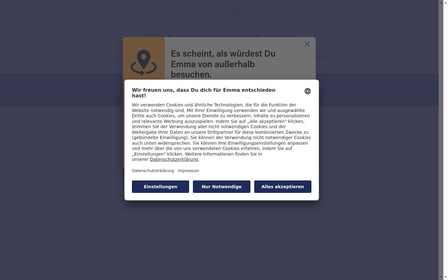 Screenshot tal-banner tal-kunsens muri qabel kwalunkwe interazzjoni
