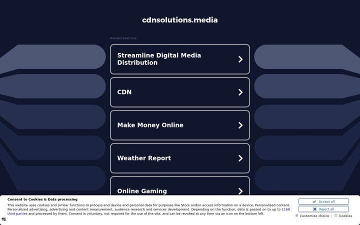 Screenshot stránky cdnsolutions.media