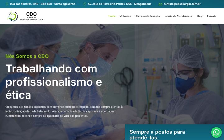Snímek obrazovky cdocirurgia.com.br