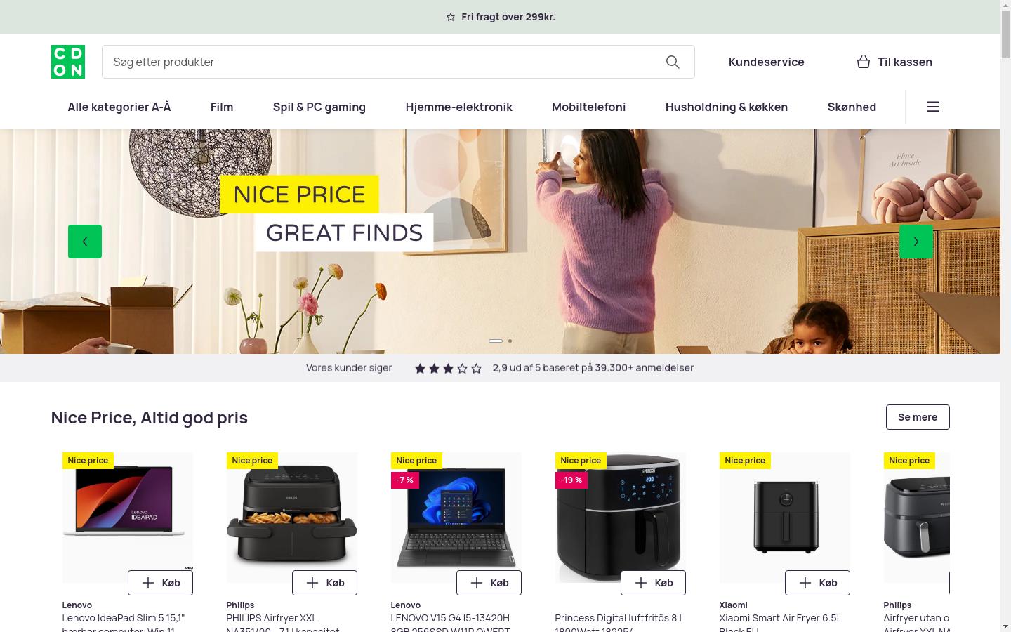 Screenshot of cdon.com