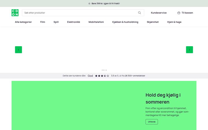 Screenshot of cdon.no