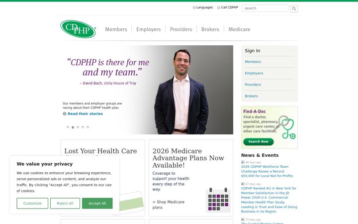 Screenshot of cdphp.com