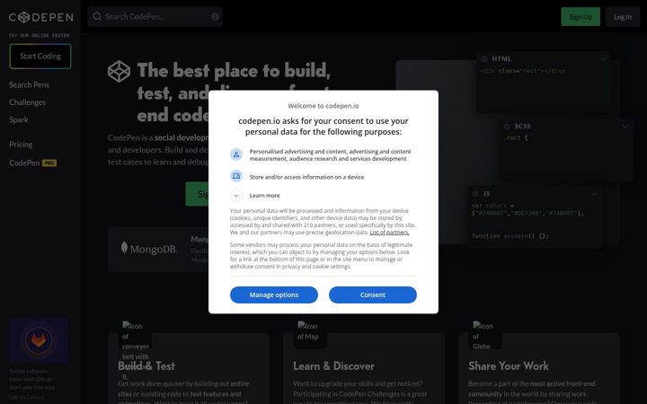 Screenshot of cdpn.io