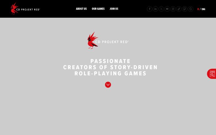 Екранна снимка на cdprojektred.com