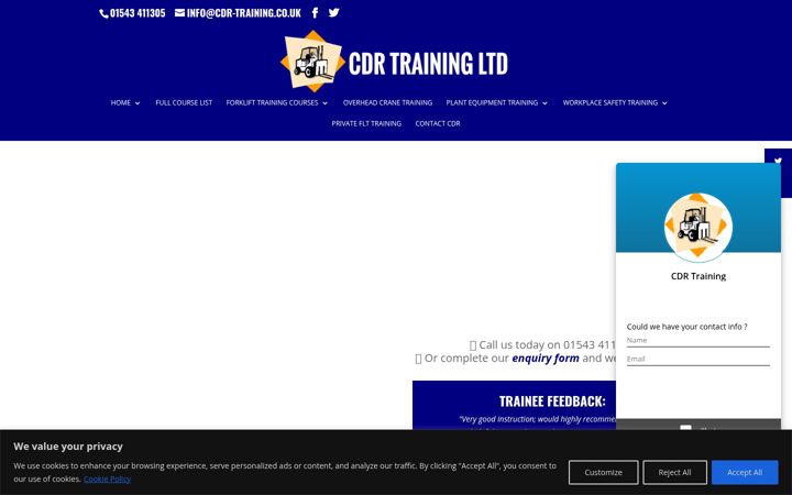 Screenshot ta' cdr-training.co.uk