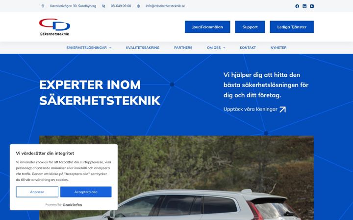 Screenshot of cdsakerhetsteknik.com