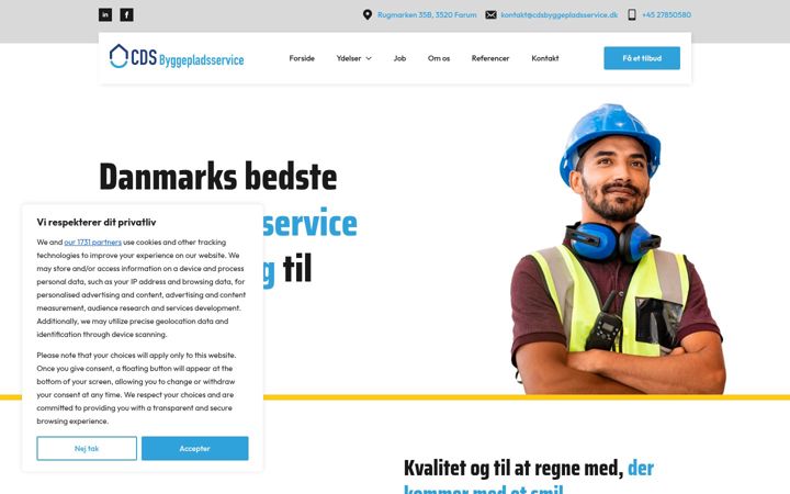 Screenshot of cdsbyggepladsservice.dk
