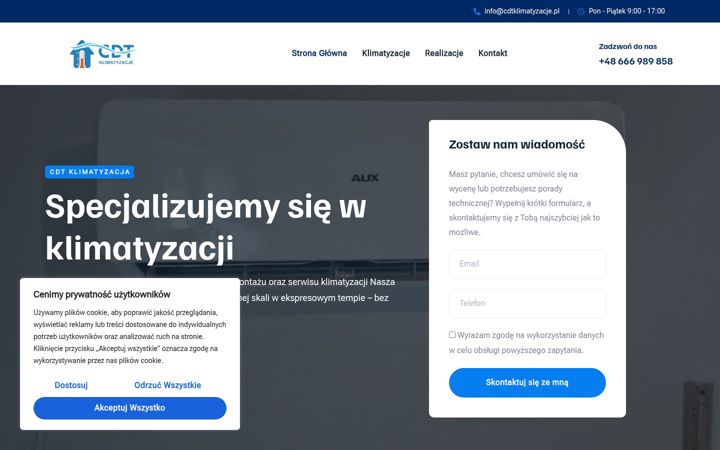 Screenshot of cdtklimatyzacje.pl